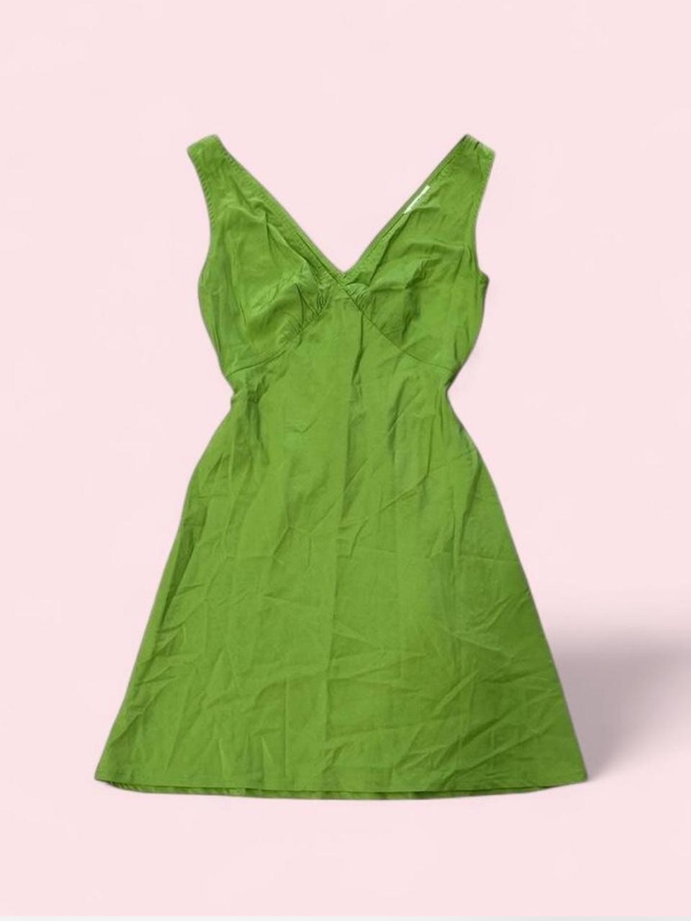 Peppermayo Lime Green V-Neck Mini Dress